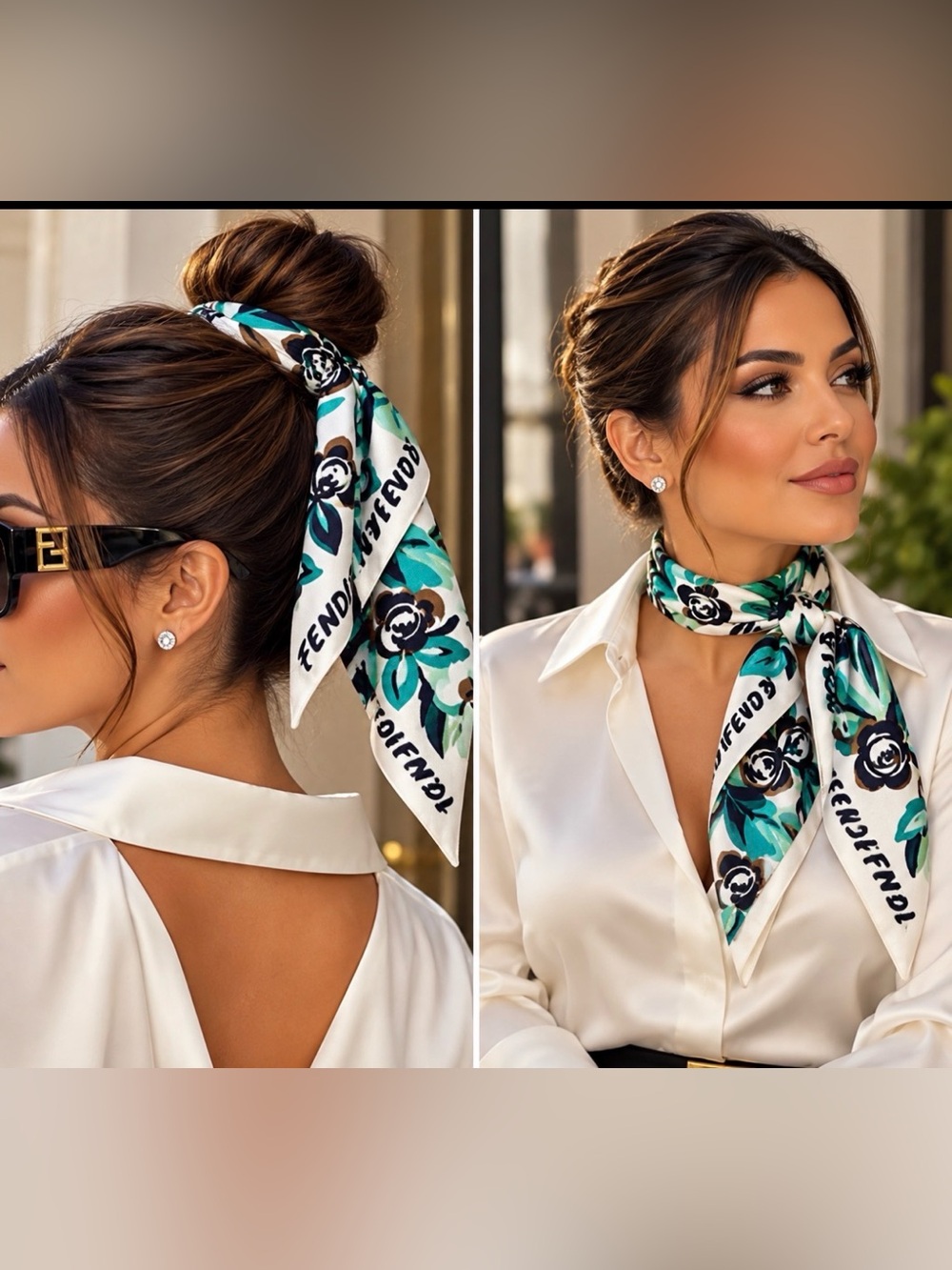 Fendi Graffiti Silk Scarf